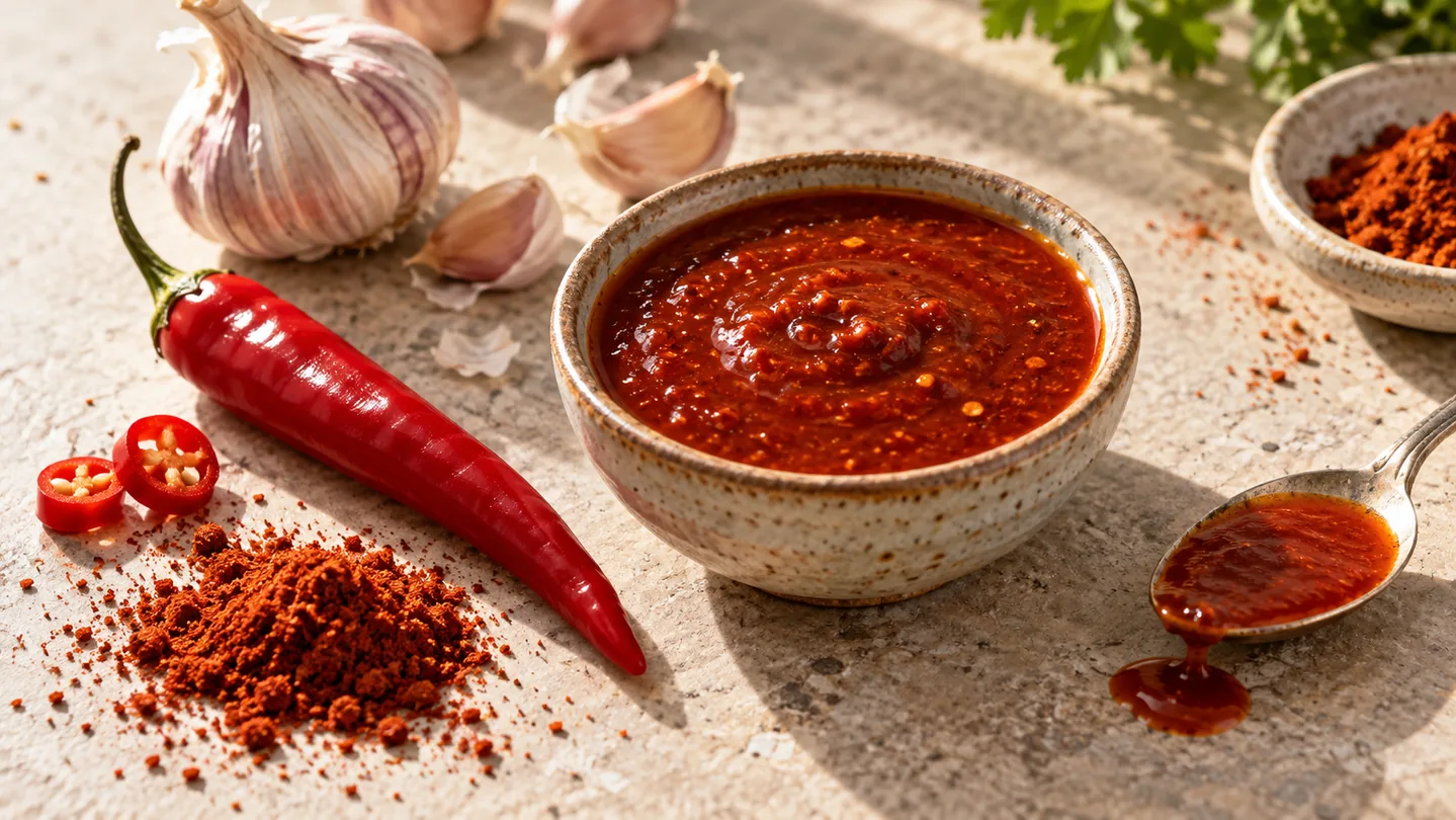 Červená Cajun omáčka s cayenne papričkou a česnekem