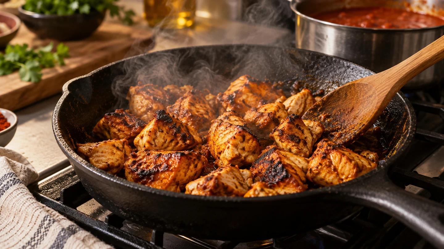 Marinované kuře prudce opékané na Tikka Masala