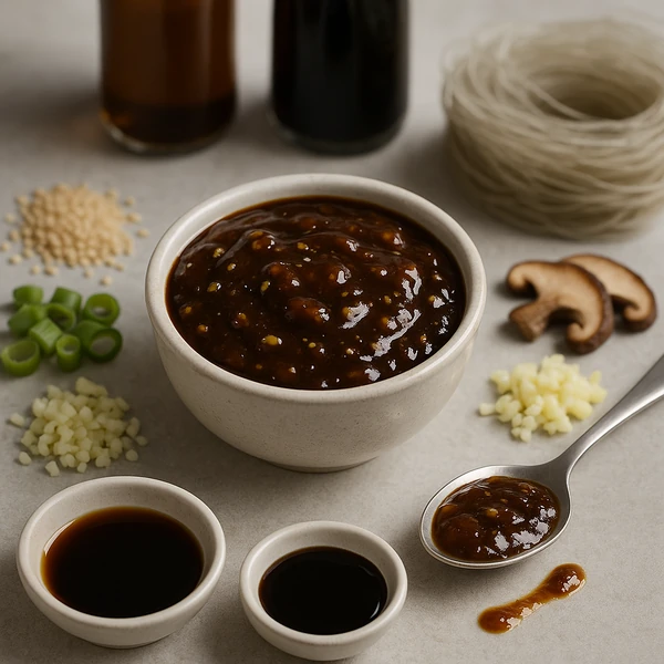 Omáčka na japchae – sladko-slané dochutenie pre kórejské sklenené rezance