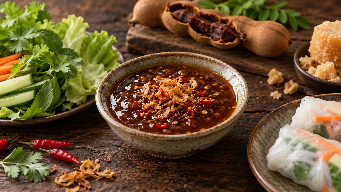 Tamarindová omáčka s chilli a smaženou šalotkou