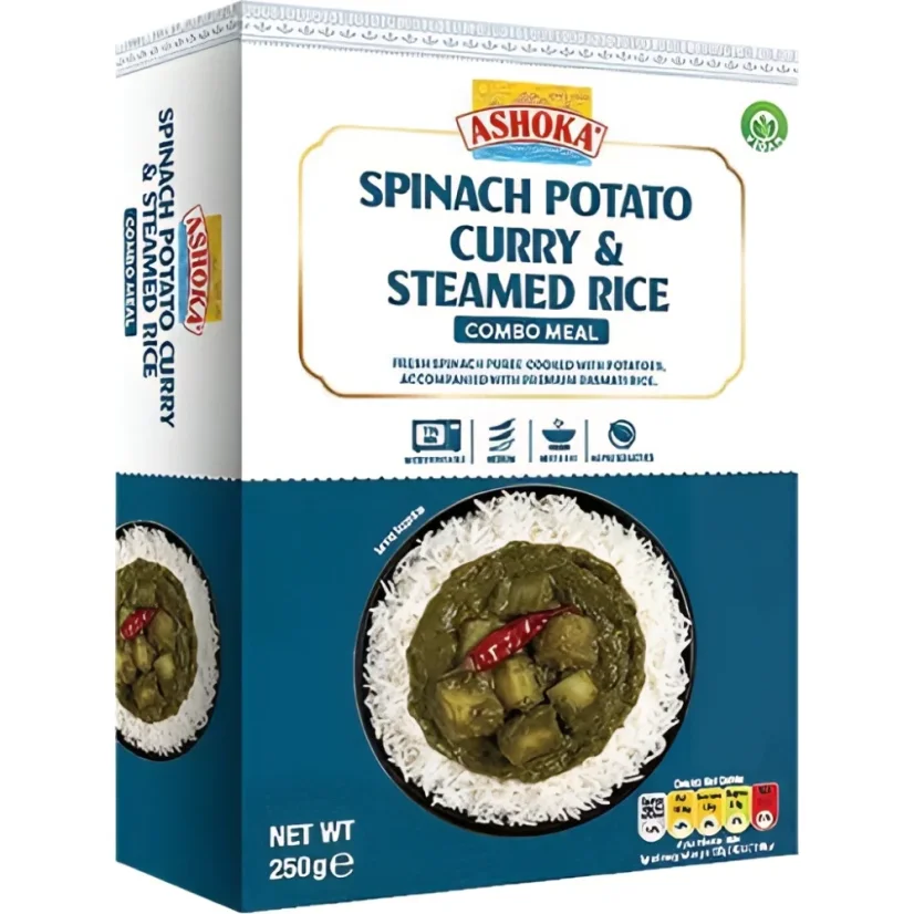 Ashoka Špenátové kari so zemiakmi a ryžou na pare 250g