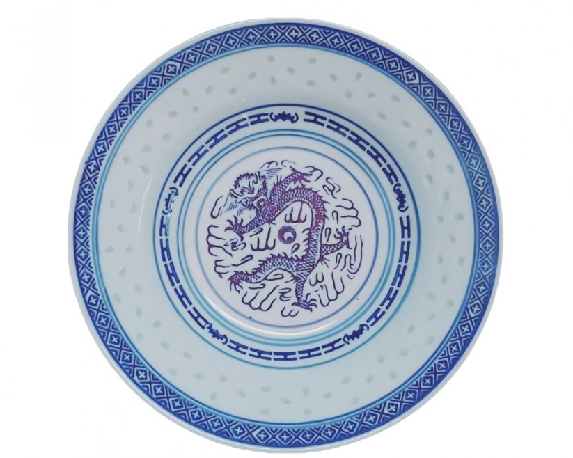Deep rice porcelain plate 22.5 cm