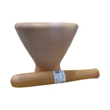 Ceramic mortar with wooden pestle 20 cm