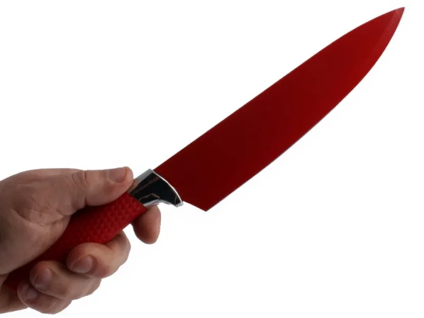 Royalty Line 7-piece set of non-stick knives with block- Red