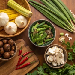 Vegetables and mushrooms