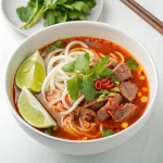 Bún Bò Huế: Vietnamesische, pikante Nudelsuppe mit Zitronengras (Rezept)
