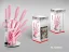 Royalty Line 9-teiliger Messerblock mit schwenkbarem Halter - Pink