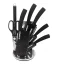 Herzberg 8 piece knife set with acrylic stand - Black marble