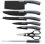 Herzberg 8 piece knife set with acrylic stand - Carbon