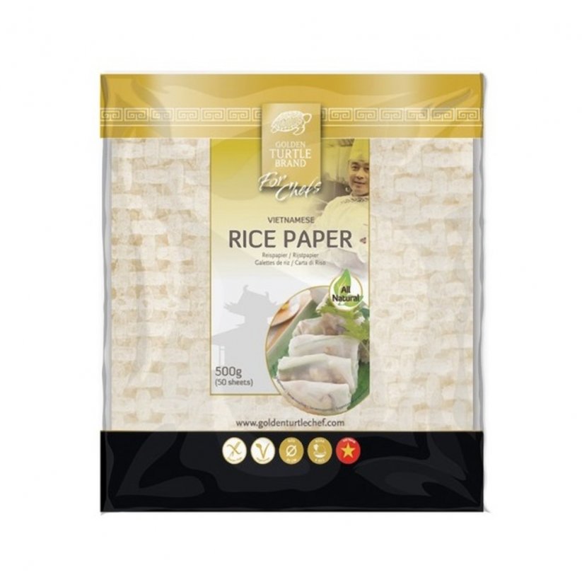 Golden Turtle Chef quadratisches Reispapier 500 g
