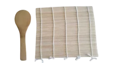 Non Food Rolling sushi mat with wooden spoon 21X24 cm Non Food Rolling sushi mat with wooden spoon 21X24 cm