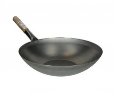 WOK pan made of steel with a flat bottom 38 cm