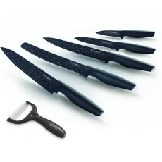 Royalty Line Sada nožov s nepriľnavým povrchom 5 ks - čierna