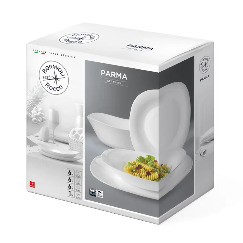 Bormioli Rocco 19 Stück Satz Teller Parma