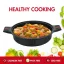 Herzberg Granite coated pot with glass lid, low - 28 cm