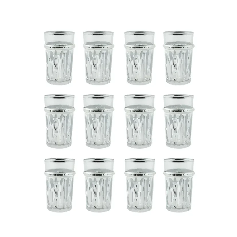 Eisenbach 12 pieces of tea glasses with silver accent