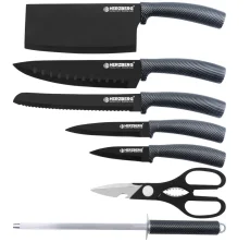 Herzberg 8 piece knife set with acrylic stand - Carbon Herzberg 8 piece knife set with acrylic stand - Carbon