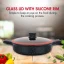 Herzberg Granite coated pot with glass lid, low - 28 cm