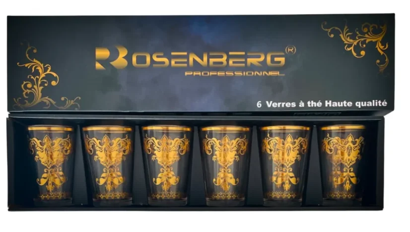 Rosenberg 6-dielna sada pohárov so zlatým akcentom