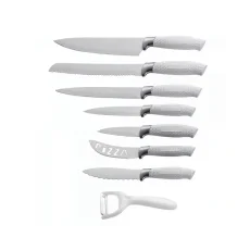 Royalty Line Set of 7 knives with non-stick coating and scraper - White Royalty Line Set of 7 knives with non-stick coating and scraper - White