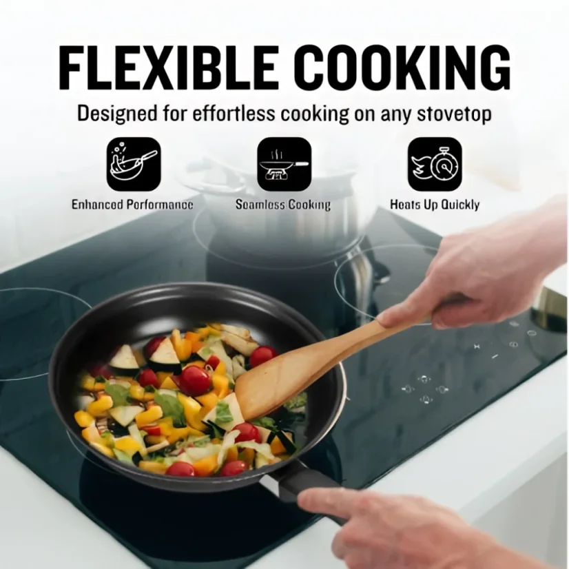 Herzberg 13-piece non-stick cookware set with set of accessories