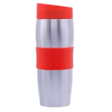 Cenocco Red stainless steel travel mug with vacuum cap