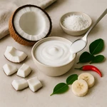 Wie man mit Kokosnuss in herzhaften und süßen Gerichten arbeitet: Milch, Sahne, getrocknete Kokosnuss und Öl
