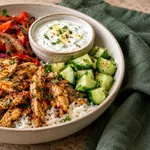 Gyrosgewürz – Hähnchen-Bowl mit Reis Gyrosgewürz – Hähnchen-Bowl mit Reis