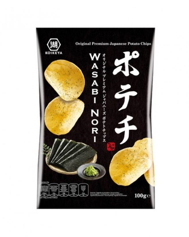 Koikeya Bramborové wasabi Nori Chipsy 100 g