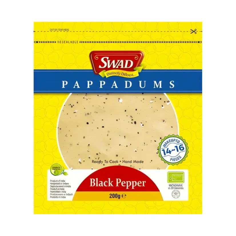 SWAD Indický chleba Papadum s černým pepřem 200 g SWAD Indický chleba Papadum s černým pepřem 200 g