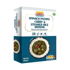 Ashoka Špenátové kari s bramborami a rýží na páře 250g Ashoka Špenátové kari s bramborami a rýží na páře 250g