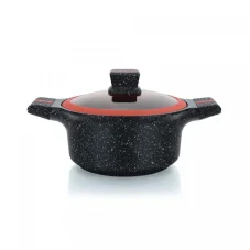 Herzberg Granite coated pot with glass lid - 20 cm Herzberg Granite coated pot with glass lid - 20 cm