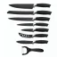 Royalty Line Set of 7 knives with non-stick coating and scraper - Black