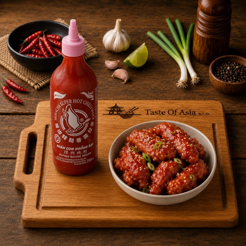 Flying Goose Chilli omáčka Sriracha extra pálivá bez MSG 730 ml