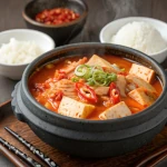 Kimchi-Suppe (Kimchi Jjigae) mit Tofu & Schweinebauch – würzig, sauer, wärmend Kimchi-Suppe (Kimchi Jjigae) mit Tofu & Schweinebauch – würzig, sauer, wärmend