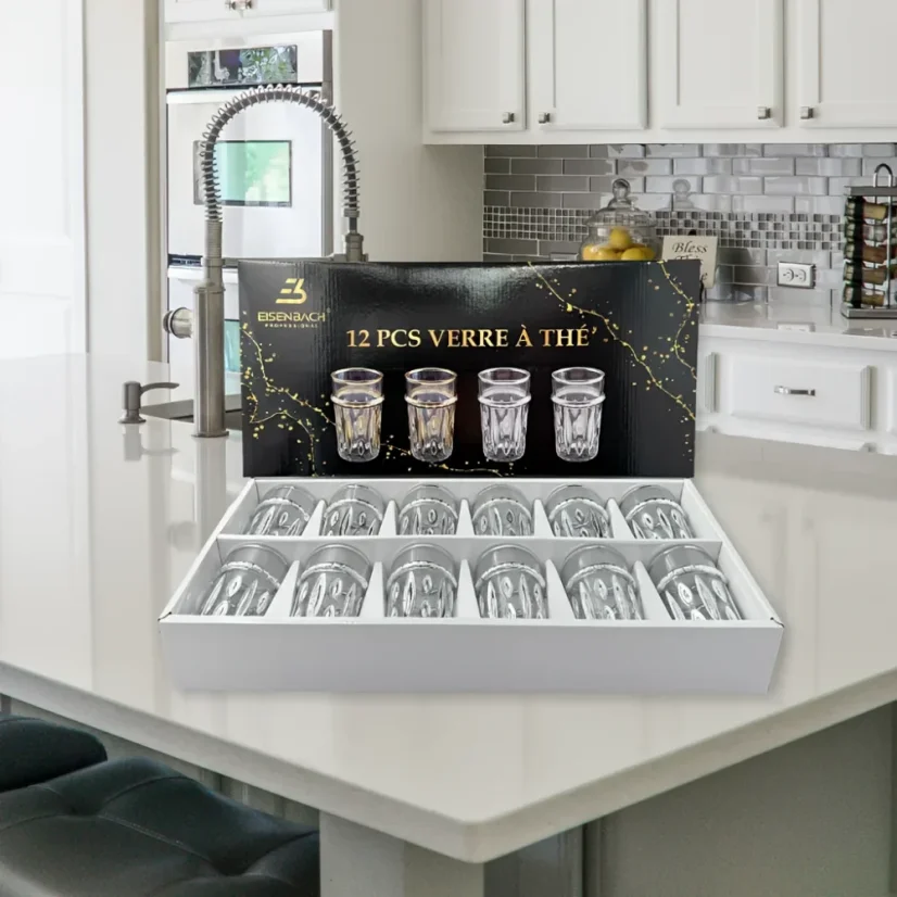 Eisenbach 12 pieces of tea glasses with silver accent
