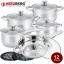 Herzberg Set of 12 stainless steel cookware