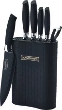 Royalty Line 7-piece set of non-stick knives with block - Black Royalty Line 7-piece set of non-stick knives with block - Black