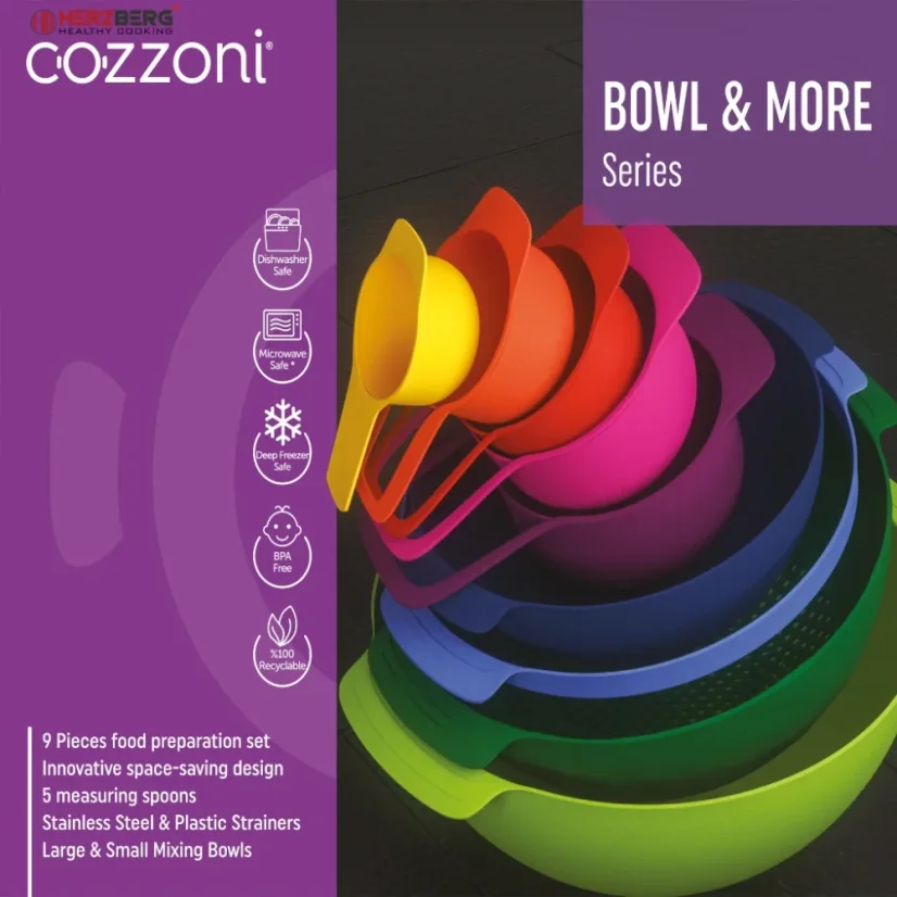 Herzberg Set of bowls and measuring cups 9 in 1
