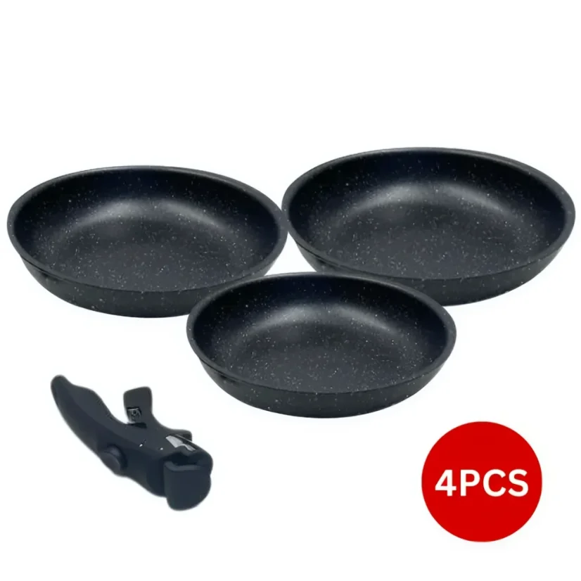 Neumann 4-teiliges Pfannenset mit Marmorbeschichtung – 20/24/28 cm