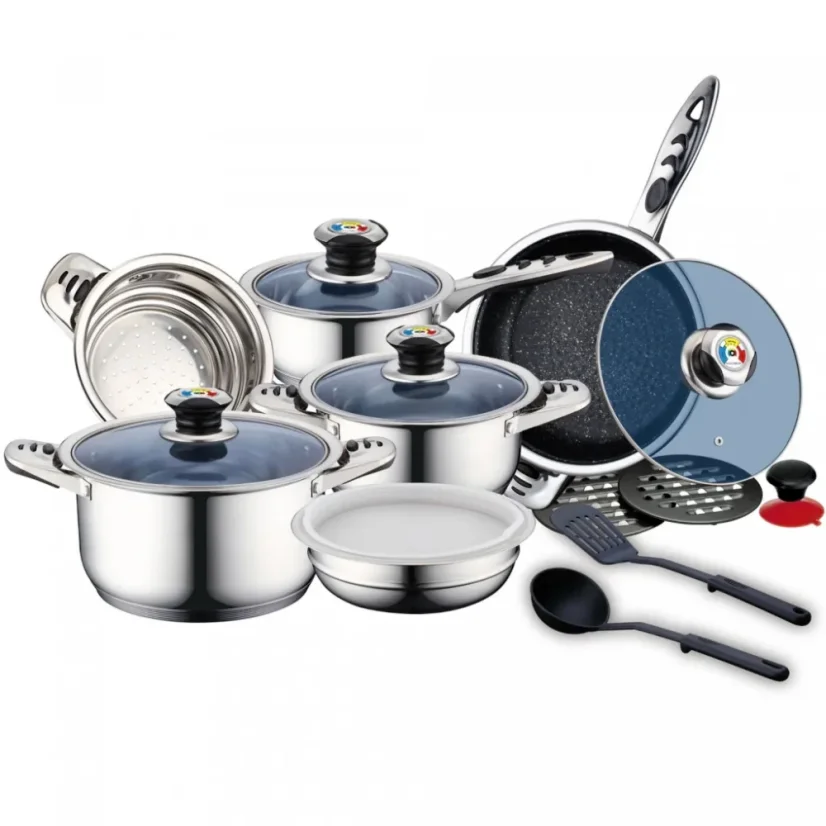 Royalty Line Set of 16 premium stainless steel cookware