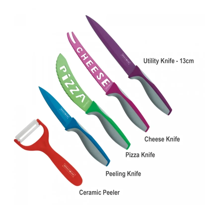 Royalty Line Set of 7 multi-coloured knives