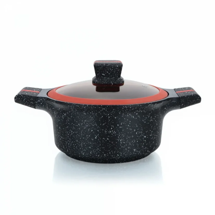 Herzberg Hrniec so žulovým povrchom a sklenenou pokrievkou - 24 cm