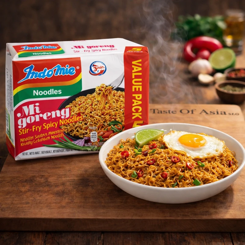 IndoMie Instant-Bratnudeln Mi Goreng Spicy, Packung 5 X 80 g