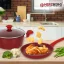 Herzberg 7 Pieces Marble Coated Cast Iron Cookware Set - Red