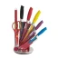 Royalty Line 8-teiliges Rainbow-Keramikmesserset mit drehbarem Halter
