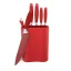Royalty Line 7-piece set of non-stick knives with block- Red