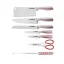 Herzberg 8-piece stainless steel knife set with acrylic stand - Red Herzberg 8-piece stainless steel knife set with acrylic stand - Red