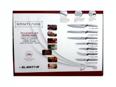 Royalty Line Set of 7 knives with non-stick coating and scraper - White