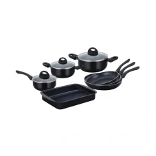 Herzberg Súprava 10 mramorových misiek - čierna